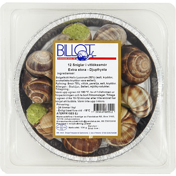 Sniglar i vitlöksmör Fryst 150g Billot