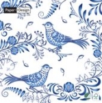 Servett Porcelain Bird 3-Lags 33X33cm