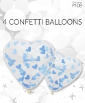Ballong Hjärta Blå 4-Pack