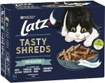 Kattmat Tasty Shreds Lax/Tonfisk/Torsk/Rödspätta  