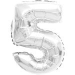 Folieballong Nr 5 Silver 35Cm 