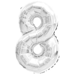 Folieballong Nr 8 Silver 35Cm 