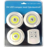 Led Lampa 3-Pack Med Fjärrkontroll