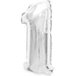 Folieballong Nr 1 Silver 35Cm 