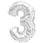 Folieballong Nr 3 Silver 35Cm 