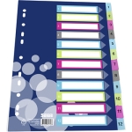 Plastregister A4 1-12 färg Sense