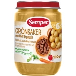 Barnmat Grönsaker Med Biff 6M 190G 