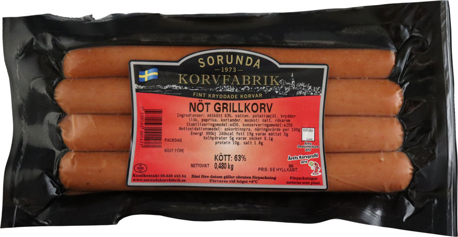 Nöt Grillkorv 480g Sorunda Korvfabrik product image