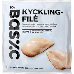 Kycklingbröstfilé 2000g ICA Bacic product image