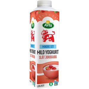 Yoghurt Mild jordgubb Mindre socker 1,5% 1kg Arla Ko  product image