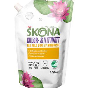 Tvättmedel Flytande Refill Morgonsol 800ml Miljömärkt ICA Skona product image