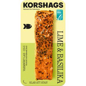 Varmrökt Laxfilé Lime & Basilika ASC 125g Korshags product image