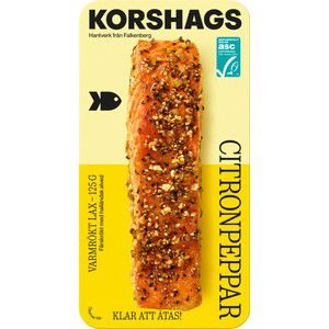 Varmrökt Laxfilé Citronpeppar ASC 125g Korshags product image