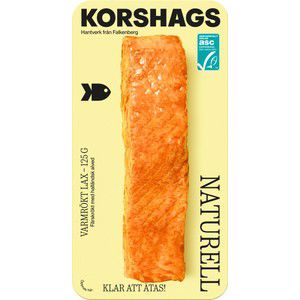 Varmrökt Laxfilé Naturell ASC 125g Korshags product image