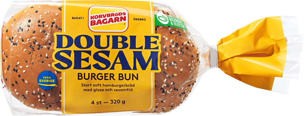 Hamburgerbröd Double Sesam 4-p 320g Korvbrödsbagarn product image