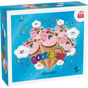 Glasstrut Godisregn Gräddglass 5-p SIA GLASS product image