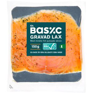 Lax gravad skivad 150g Miljömärkt ICA Basic product image