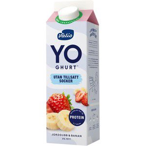 Yoghurt 0% Jordgubb Banan 1000g Valio product image