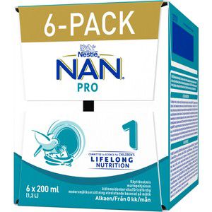 NAN Pro 1 drickfärdig 6x200ml Nestle product image
