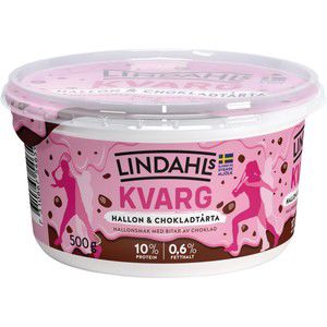 Kvarg Hallon & Chokladtårta 0,6% 500g Lindahls product image