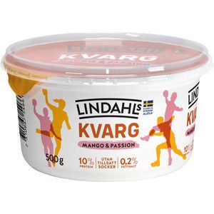 Kvarg Mango & Passionsfrukt 0,2% 500g Lindahls product image