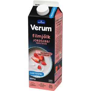 Filmjölk Jordgubb Smultron Laktosfri 3,5% 1000g Verum® product image