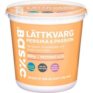 Kvarg Persika & Passion 0,2% 900g ICA Basic product image