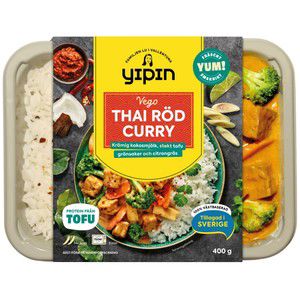 Röd Curry Thailändsk friterad Tofu 400g Yipin product image