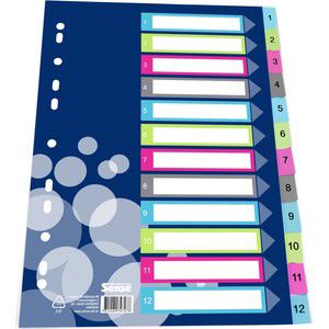 Plastregister A4 1-12 färg Sense product image