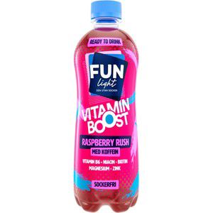 Sockerfri Dryck Vitamin Boost Raspberry Rush 500ml Fun Light product image