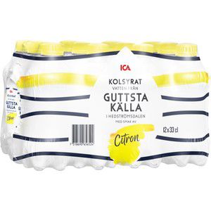 Kolsyrat Mineralvatten Citron 12-pack 33cl ICA product image