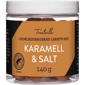 Lakritskulor Chokladdragerad lakrits-karamell 140g Treatville product image