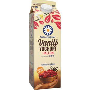 Vaniljyoghurt Hallon 2,5% 1l Skånemejerier product image