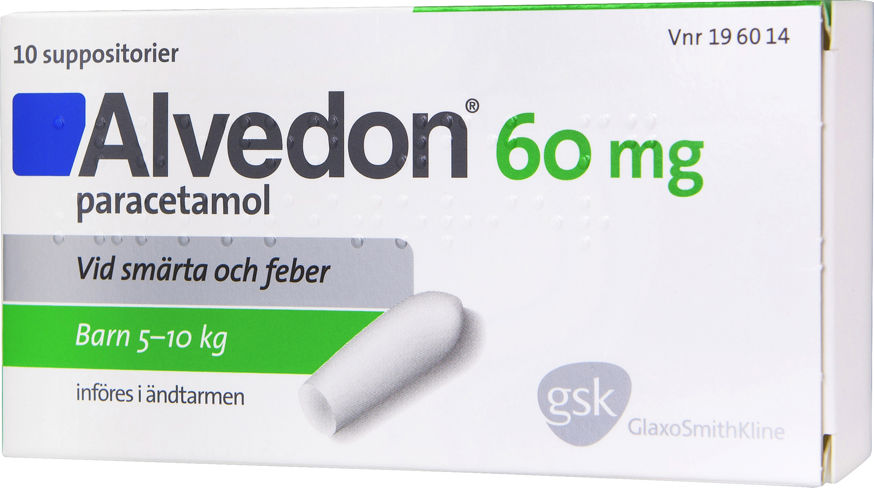 Alvedon Barn 5-10kg Suppositorier 60mg 10-p product image
