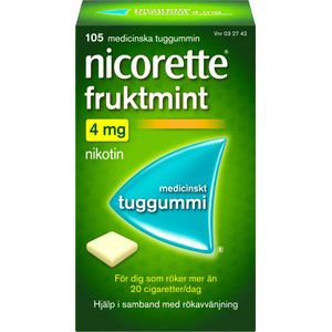 Nicorette Fruktmint Medicinskt tuggummi 4mg 105-p product image