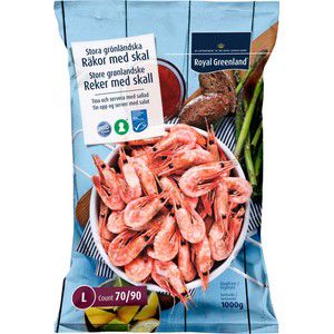 Räkor med skal 70/90 MSC-märkt Frysta 1kg Royal Greenland product image