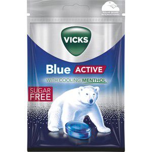 Halstablett Sockerfri Blue Aktive 72g Vicks  product image